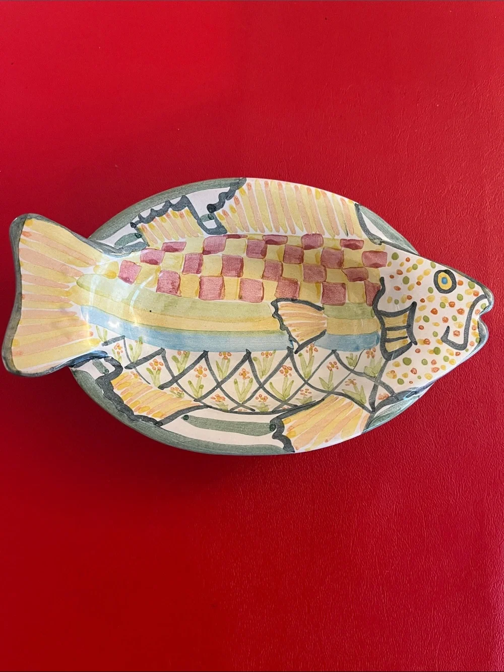 Vintage 1983 MacKenzie Childs fish hand painted